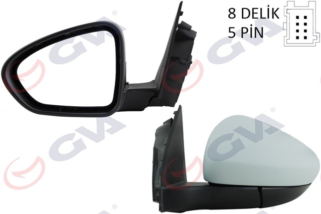 DIS DIKIZ AYNASI SOL EGEA 15 ELEKTRIKLI ISITMALI ASTARLI KONVEKS 5 FIS VM - 6157EHPL