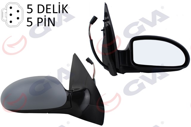 DIS DIKIZ AYNASI SAG FOCUS 98 ELEKTRIKLI ISITMALI ASTARLI SIYAH KONVEKS 5 FIS VM - 319EHPR