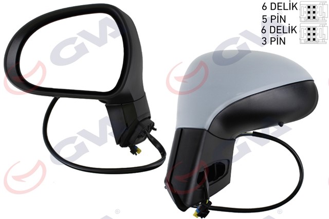 DIS DIKIZ AYNASI SOL 207 06 ELEKTRIKLI ISITMALI SINYALLI KATLANIR ASTARLI KONVEKS VM - 6207EBL