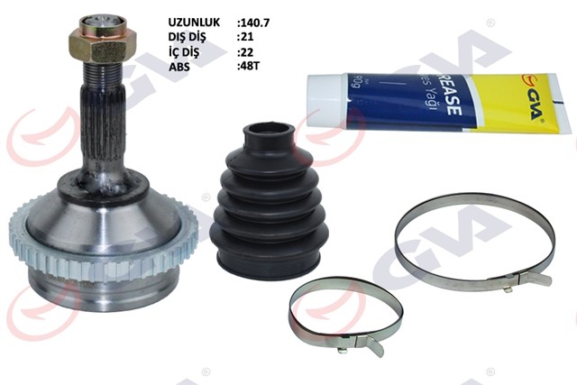 AKS KAFASI DIS ON PEUGEOT 206 1.6I 98 - 06 TU5 ABS LI 48 DIS 21X22X48 140.5MM