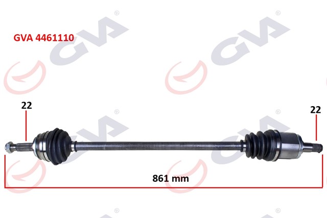 KOMPLE AKS SAG SKODA FAVORIT 1.3 89 - 94 865MM
