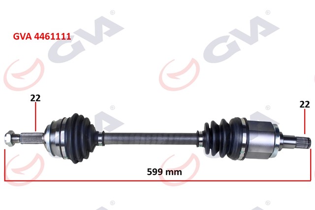KOMPLE AKS SOL SKODA FAVORIT 1.3 89 - 94 599.5MM