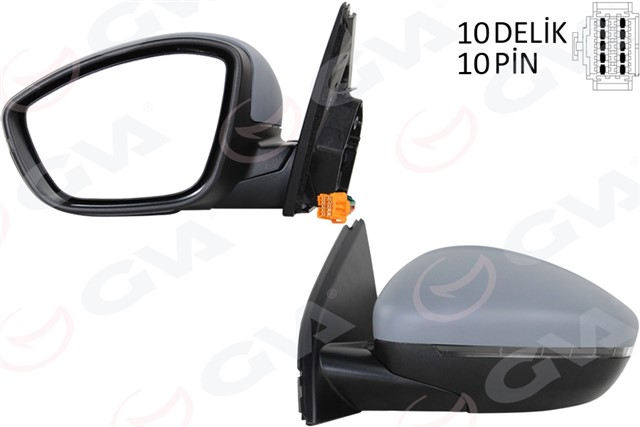 DIS DIKIZ AYNA SOL ELEKTRIKLI ISITMALI ASTARLI KONVEKS 10 PIN ALT AYDINLATMALI PSA 308 13 - 17 10H10P VM - 6209NEBPL