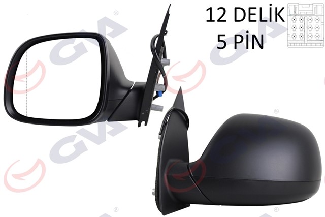 DIS DIKIZ AYNASI SOL TRANSPORTER T7 15 ELEKTRIKLI ISITMALI SENSORLU RADIO ANTENLI ASFERIK VM - 6373EHAL