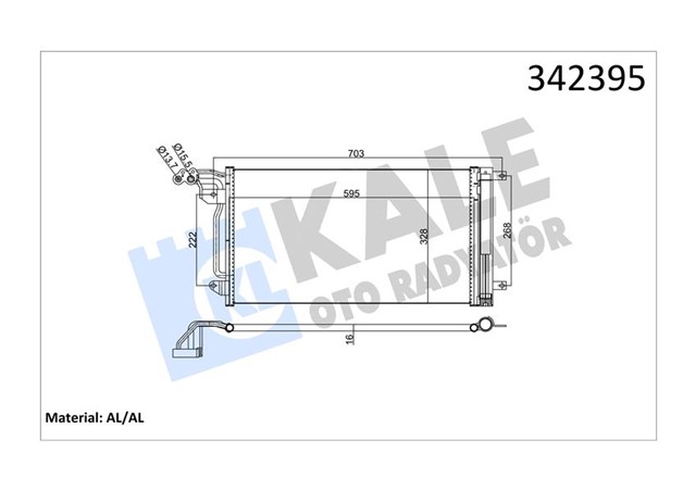 KLIMA KONDENSERI VW POLO - AUDI A1 - A1 SPORTBACK - SEAT IBIZA V - TOLEDO IV AL - AL