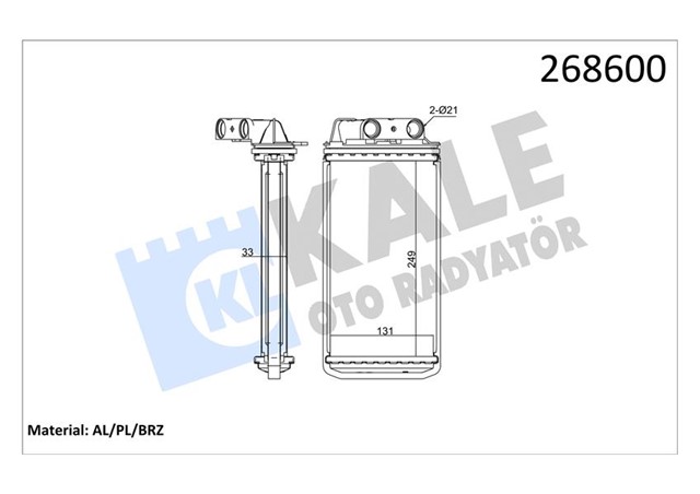 KALORIFER RADYATORU PALIO - ALBEA 248X132X33 1 SIRA ALB SISTEM