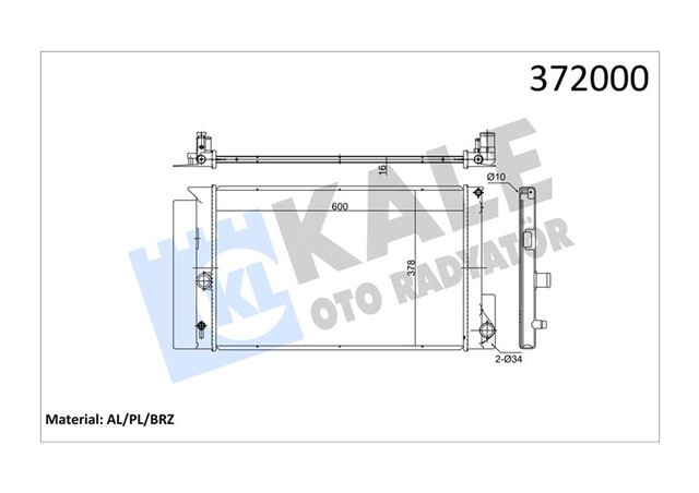 RADYATOR AURIS - AVENSIS - COROLLA - VERSO MEKANIK AL/PL/BRZ 600X378X16