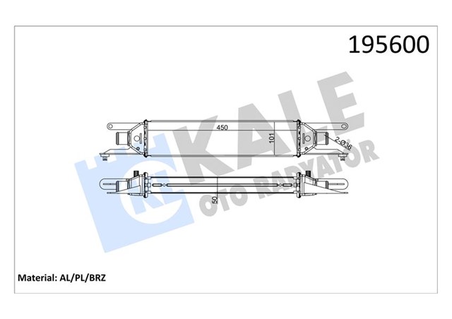 TURBO RADYATORU INTERCOOLER LINEA 1.3JTD 450X101X50 AL AL SISTEM