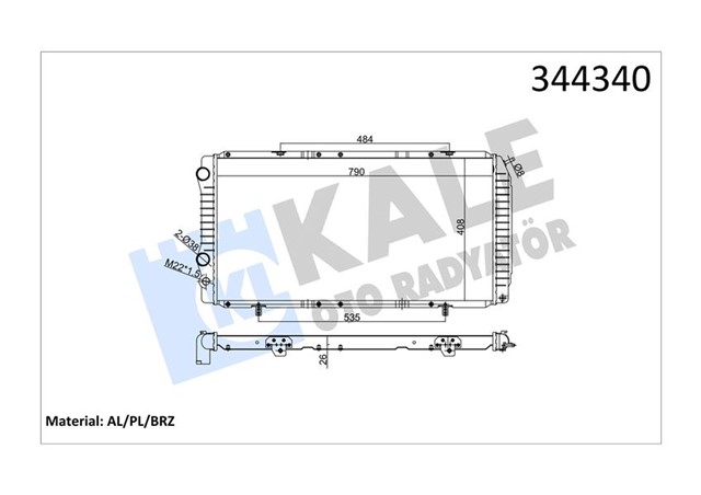 RADYATOR BOXER - DUCATO - JUMPER 97 - 02 1.9D - 2.5D - 2.8HDI AC MEK 790X415X34