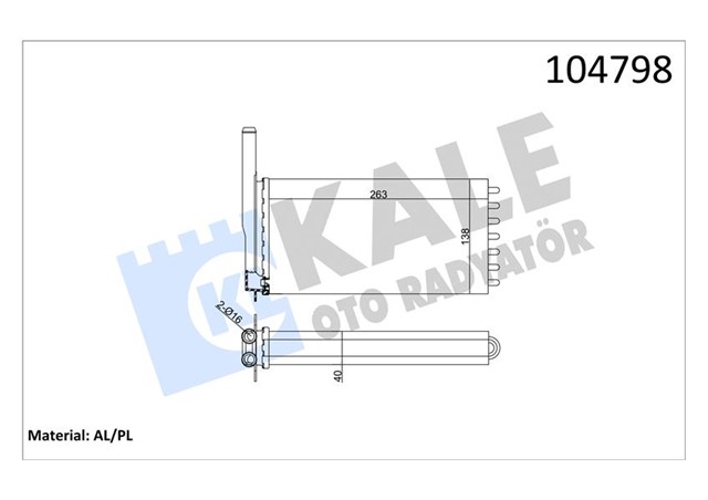 KALORIFER RADYATORU ESCORT KLIMASIZ 265X138X40 2 SIRA AL PL SISTEM