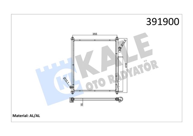 KLIMA KONDENSERI JAZZ II AL/AL 370X408X16