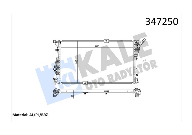 RADYATOR TRAFIC II - VIVARO 2.0 DCI - CDTI 06 M9R 780X462.25X27 MEK AC / - 