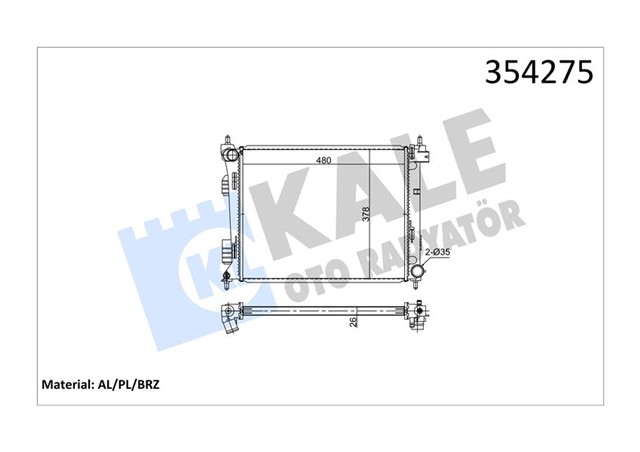 RADYATOR BRAZING ACCENT BLUE - I20 - KIA RIO DIZEL 11 MANUEL 480X382X26 AL - PL - BRZ