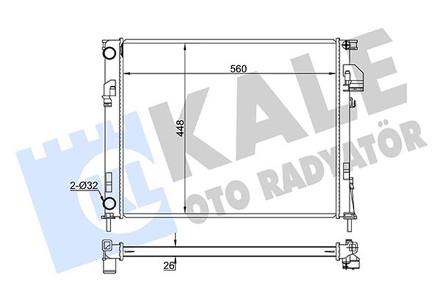 SU RADYATORU RENAULT TRAFIC II - OPEL VIVARO - NISSAN PRIMASTAR 1.9DCI - DTI 2.0 2.0 16V 01 MT BRAZING 560X448X26 2140000QAS - 4408645 - 4414161 - 4414691 - 91166000 - 91166001 - 91169066 - 7711135144