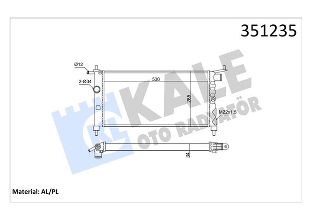 RADYATOR CORSA B - TIGRA - COMBO 1.2 - 1.4 - 1.4 16V KLIMASIZ MEK