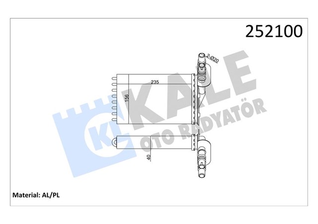 KALORIFER RADYATORU 2 SIRA AL PL CLIO II - KANGOO 98 - 