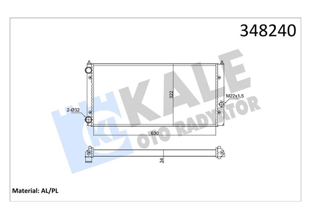 RADYATOR AL/MKNK CORDOBA - VOLKSWAGEN GOLF III - GOLF IV - VENTO MT