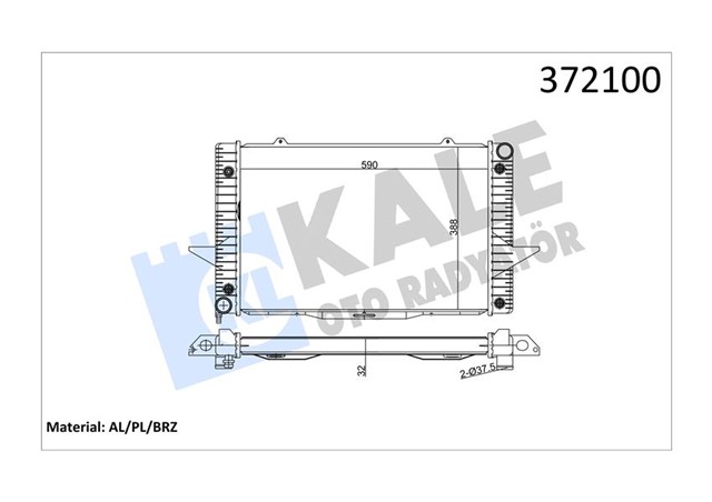 RADYATOR TURBOLU VOLVO C70 I V70 I 1998 - 2005 S70 97 - 00 XC70 97 - 02 850 93 - 97 590 - 388 - 32