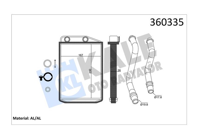 KALORIFER RADYATORU DUCATO III - BOXER III 230X163X26