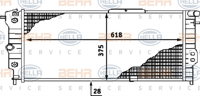 RADYATOR VECTRA A 90 - 95 CALIBRA A 94 - 97 AC KLIMASIZ MEK 618X375X28