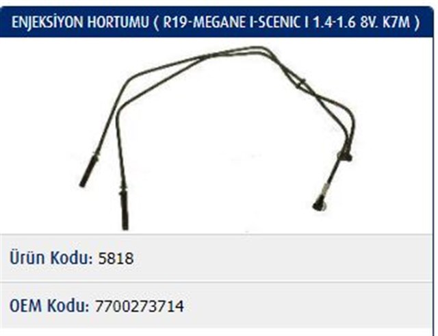 ENJEKSIYON YAKIT BORUSU R19 - MGN 1.4 - 1.6 K7M