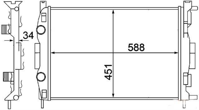RADYATOR MGN II 02 SCENIC 03 1.5 - 1.9DCI/1.4 - 1.6 - 2.0 16V AC KLIMASIZ MEK 590X449X28