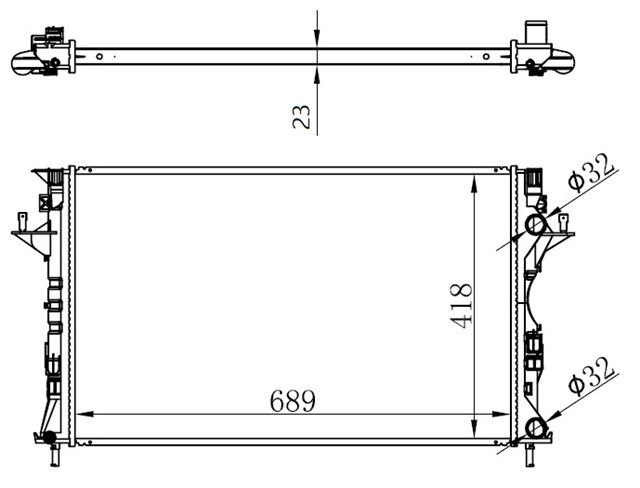 RADYATOR LGN II 1.6 - 1.8 - 2.0 - 1.9 DCI AC MEK OTOM 670X399X26 2 SIRA AL SISTEM 63813