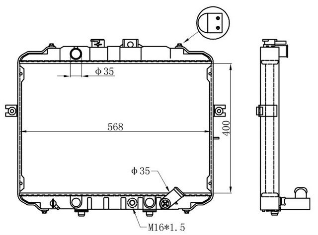 RADYATOR BRAZING H100 93 AC KLIMASIZ MEK 400X568X26