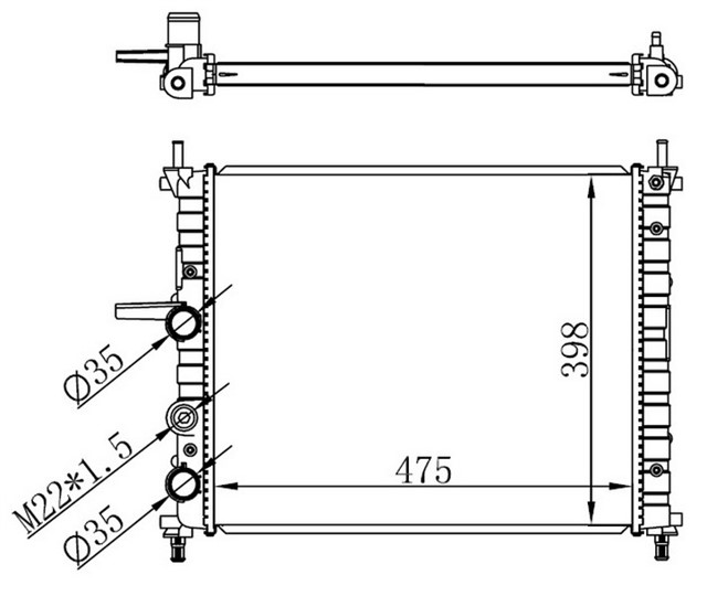 RADYATOR BRAZING BRAVO - BRAVA - MAREA 1.2I - 1.4I - 1.6I 96 MEK. 475X395X22