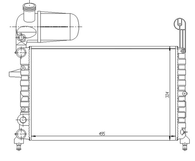 RADYATOR TMPR - TIPO MEK KLIMASIZ 496X322X23 ALUMINYUM BIDONLU