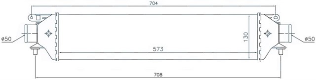 TURBO RADYATORU INTERCOOLER BRAVO 07 PUNTO 1.4TJET - 1.6DMTJ - 1.9 DMTJ 05 199A8.000 572X127X50