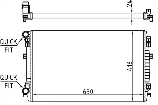 RADYATOR GOLF VII - A3 1.2 - 1.4 - 1.6TDI 12 MEK 650X395X23 MT