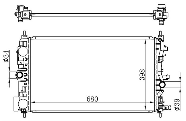 RADYATOR BRAZING ASTRA J 09 2.0CDTI MEK AC KLIMASIZ 680X398X26