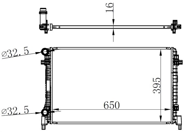 SU RADYATORU [620X395X16 MM] GOLF7 - PASSAT - A3 - LEON CJZB - CYVA - CJZA - CYVB - CPVA - CPTA - CHPA - CLHA - CLHB - CRKA - CRKB 1.2 - 1.4 TSI - 1.6 TDI 13 - 