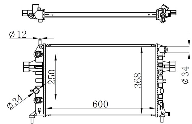 RADYATOR BRAZING ASTRA G - ZAFIRA 1.4 16V - 1.6 16V - 1.8 16V - 2.0 16V - 2.2 16V AC KLIMASIZ MEK OTOM BR 600