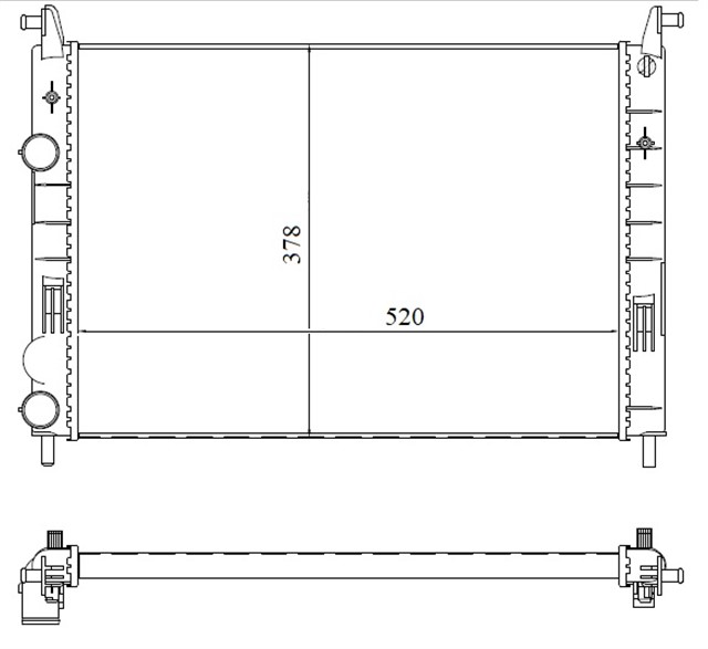 RADYATOR PALIO 1.2 - ALBEA 1.6 AC KLIMASIZ MEK 530X379X22 ALUMINYUM