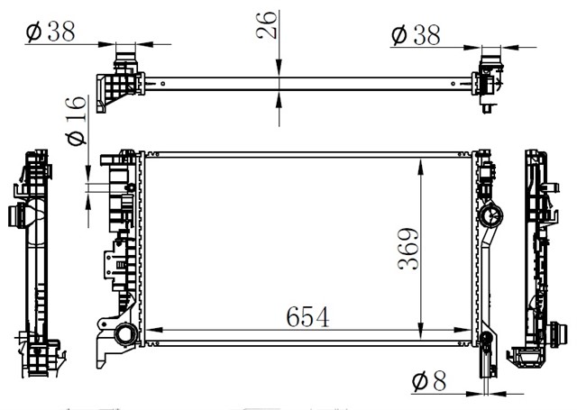 RADYATOR BRAZING AT 653X369X26 VOLVO XC90 II 2014 65623
