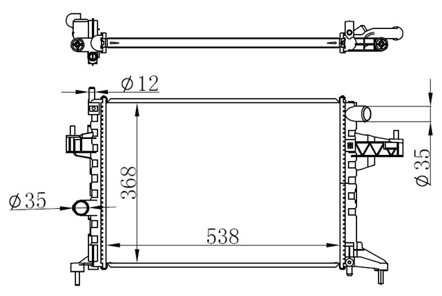 SU RADYATORU OPEL CORSA C 1.4 1.8 00 COMBO 1.6 1.6CNG 01 TIGRA 1.8 04 MT AC NAC MEKANIK 539X378X24 95513833 - 9196689