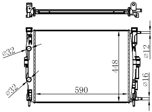 RADYATOR MGN II 02 SCENIC 03 1.5 - 1.9DCI/1.4 - 1.6 - 2.0 16V AC KLIMASIZ MEK 585X428X32