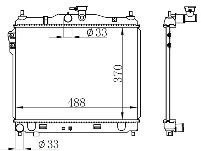 RADYATOR BRAZING GETZ 03 - 05 1.3 - 1.6 MEK AC KLIMASIZ 370X488X16
