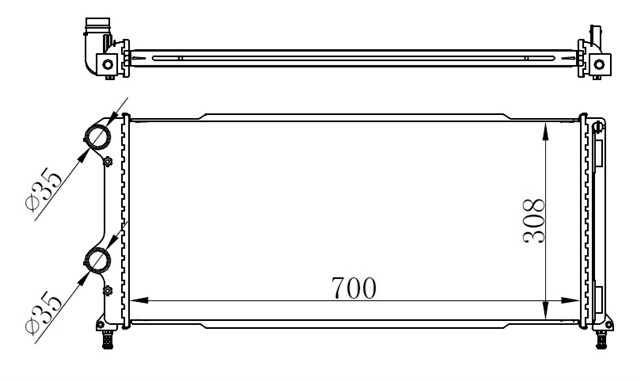 RADYATOR BRAZING DOBLO 1.9 JTD - 1.3MTJ MEK AC KLIMASIZ 700X305X38 - 46807378