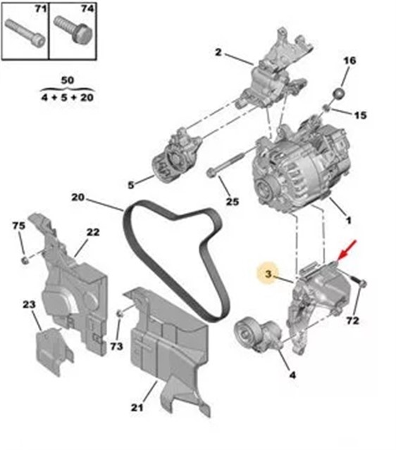 ALTERNATOR BAGLANTI AAYAGI BRAKETI PARTNER 1.6 HDI