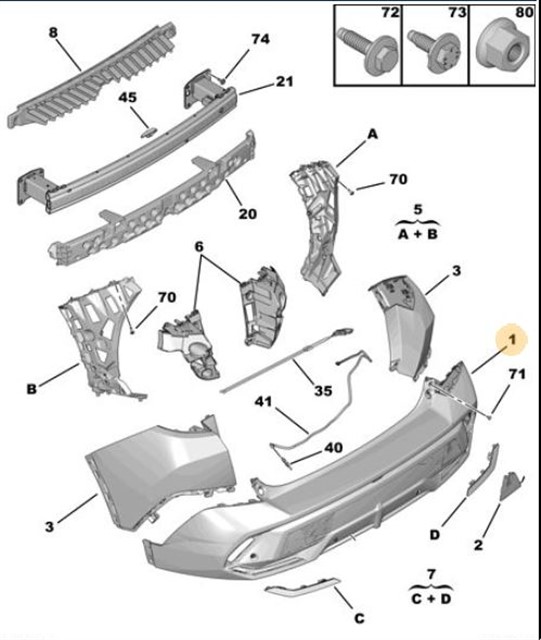 ARKA TAMPON ETEGI ORTA TAMPON PEUGEOT P408