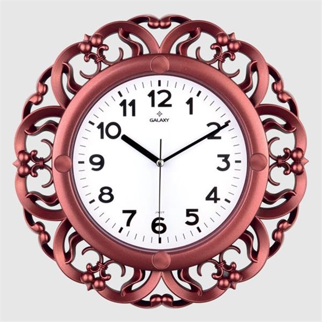 DUVAR SAATI KREM CERCEVE CAP:35CM AKRILIK BOYALI 2 RENK ABS KASA MINERAL CAM SESSIZ AKAR MAKINE PVC KADRAN KADRAN OLCUSU: 240MM KADRAN BASKI ALANI: 150MM