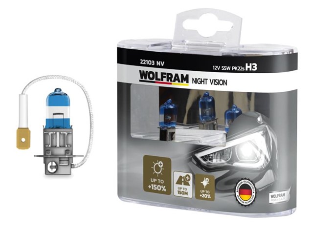 AMPUL 12V H3 55 PK22S NIGHT VISION 150 FAZLA 20 BEYAZ ISIK