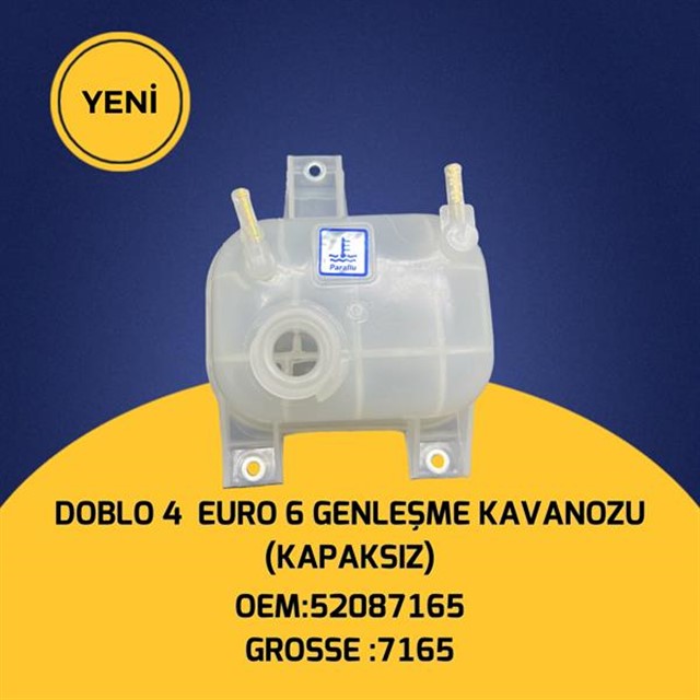RADYATOR EK SU DEPOSU GENLESME KAVANOZU KAPAKSIZ DOBLO IV 1.3 EURO 6