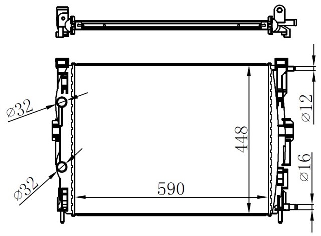 MOTOR SU RADYATORU BRAZING RENAULT MEGANE II 02 SCENIC 03 1.5 - 1.9DCI/1.4 - 1.6 - 2.0 16V AC KLIMASIZ MEK 585X428X32