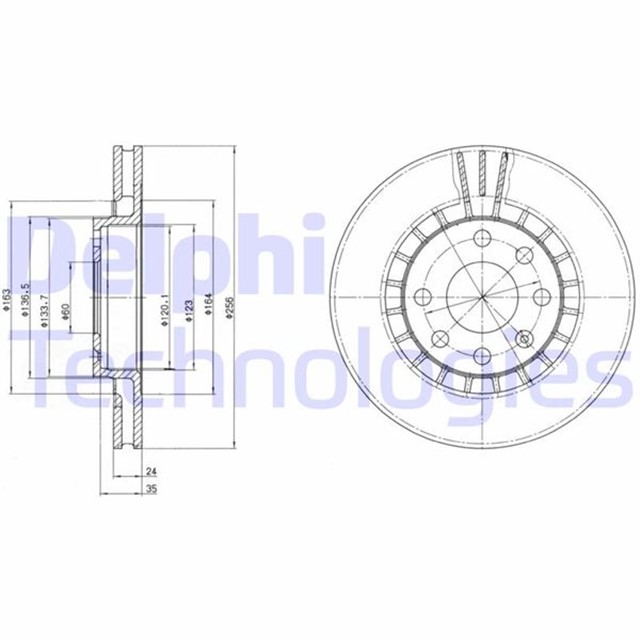 ON FREN AYNASI ASTRA F - VECTRA A - B - CALIBRA A - KADETT E - ASCONA C - LANOS 97 CIELO 256X24X4DLXHAVALI 90487402 - 93182282 - 93182304
