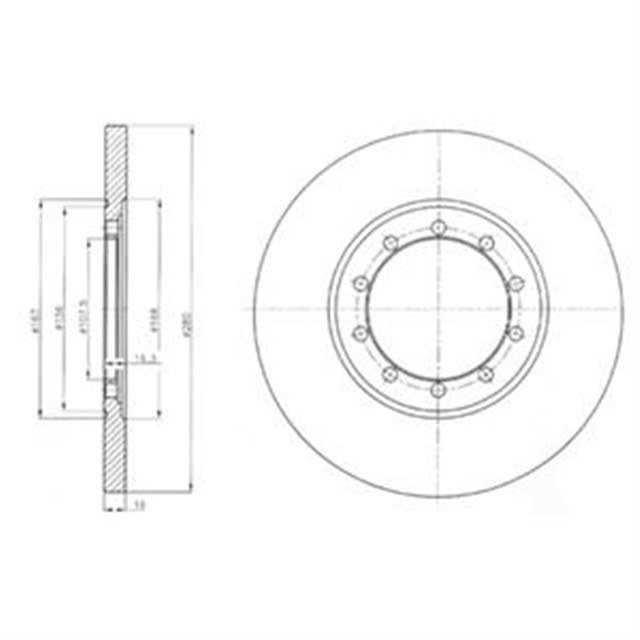 ARKA FREN AYNASI TRANSIT 2.2 - 2.4 TDCI 06 280X16X5DL 6C112A097AB