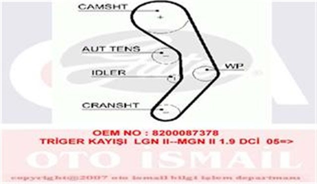 TRIGER KAYISI 133MM 26MM RENAULT MEGANE II 02 SCENIC II 03 LAGUNA II 05 NISSAN PRIMERA 03 SUZUKI GRAND VITARA II 05 1.9DCI F9Q